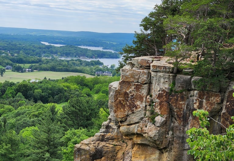 a cliff overlooking a valley