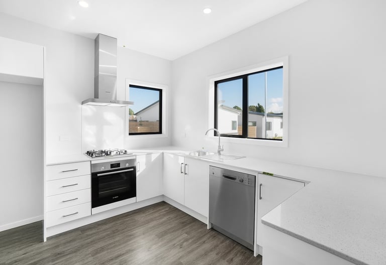 White kitchen construction