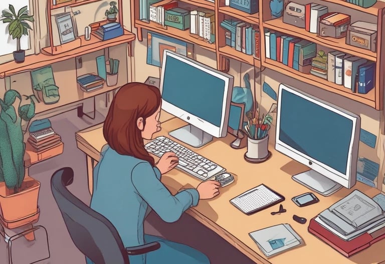 A dark image featuring the word 'hub' and an Amazon smile logo beneath a bright, white fluorescent light strip.