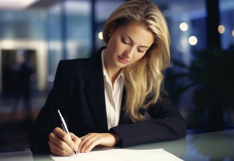 notary preparing documents for notary appointment