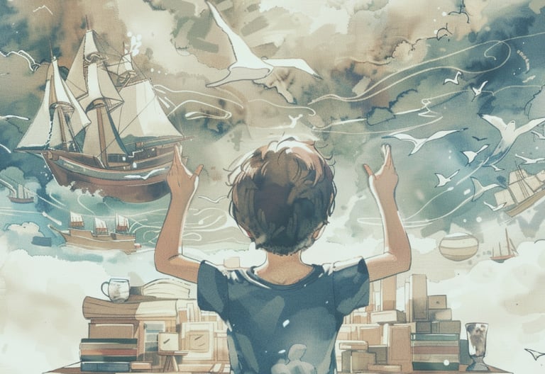 SWB Global Academy  Nurturing Curious Minds  Individualized Learning  Makers' Mind Illustration | Using Imagination