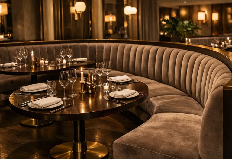 Custom banquette design consultation and material selection