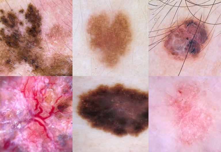 Real clinical cases for dermoscopy training