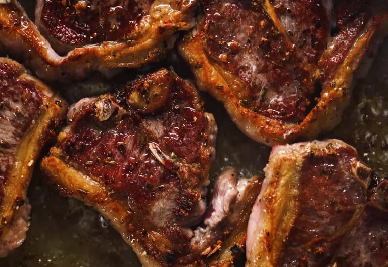 Perfectly Seared Lamb Chops with Rosemary Gravy