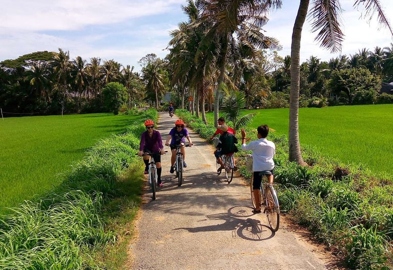 Tour de vélo authetique dans le delta du Mékong