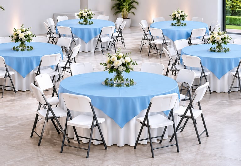 MESA REDONDA SILLA BLANCA