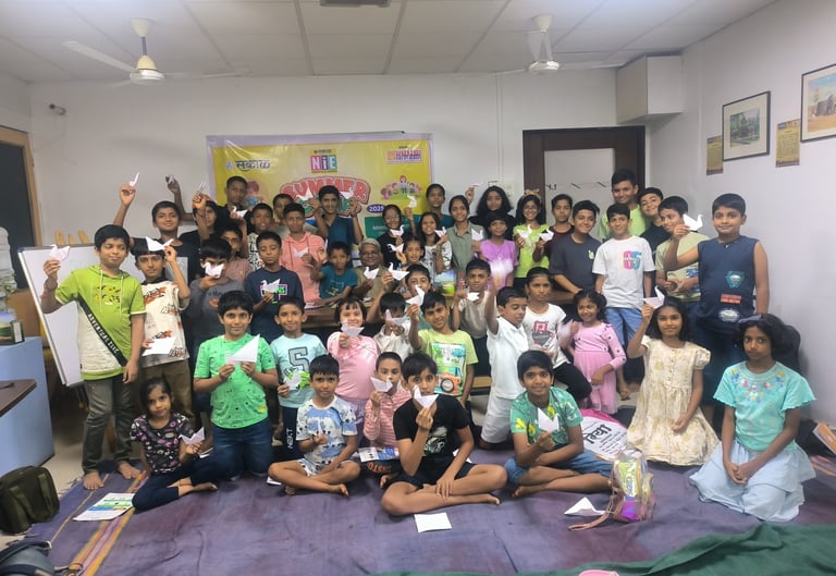 Origami workshop with Sakal NIE at Kolhapur