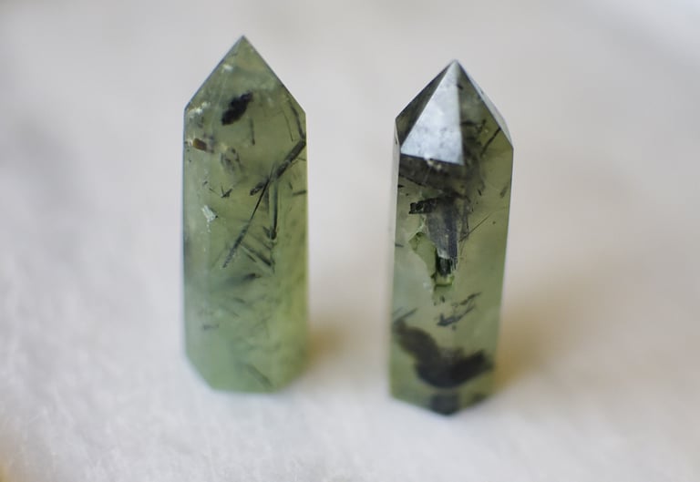 Prehnite tower polished