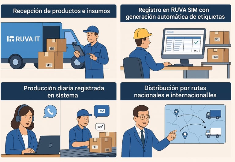 Proceso de inicio a fin Solucion de Sistema RUVA SIM inventarios