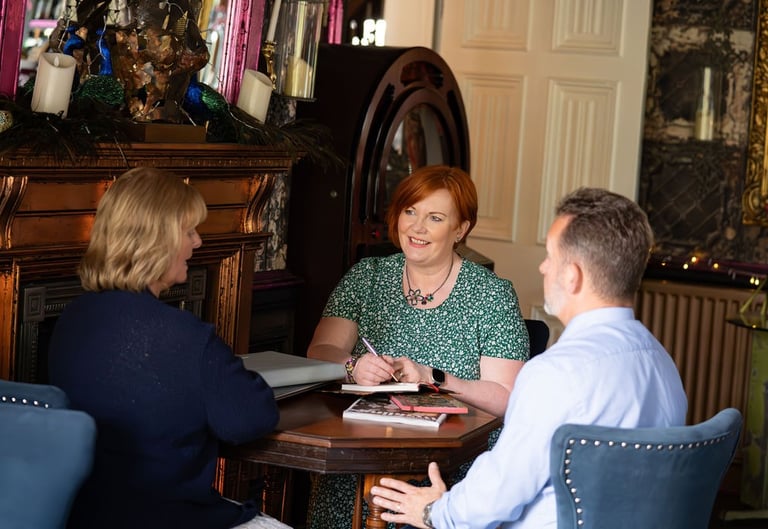 Celebrant chatting with a couple