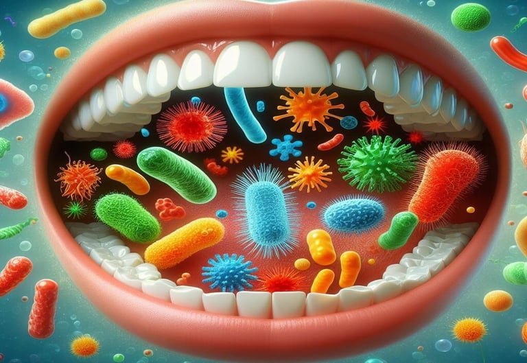 a mouth full of bacteria