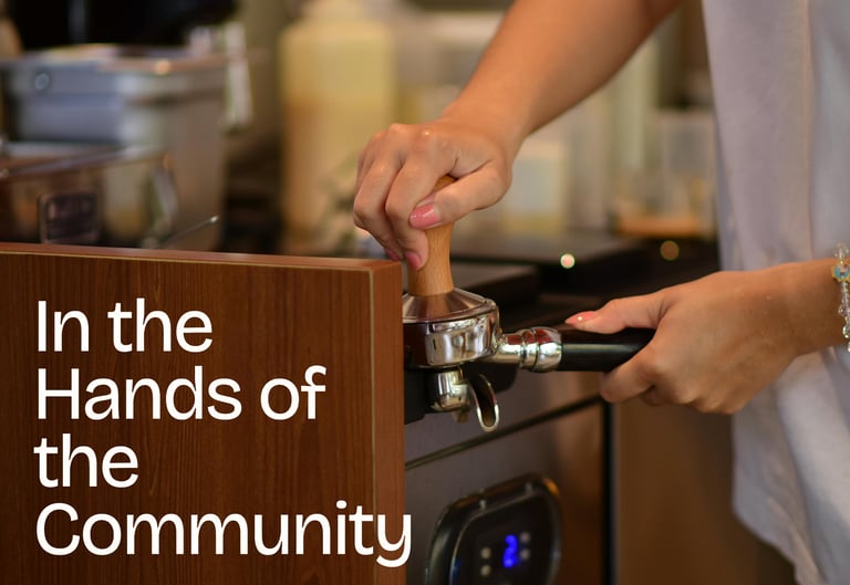 Hands of a coffee barista