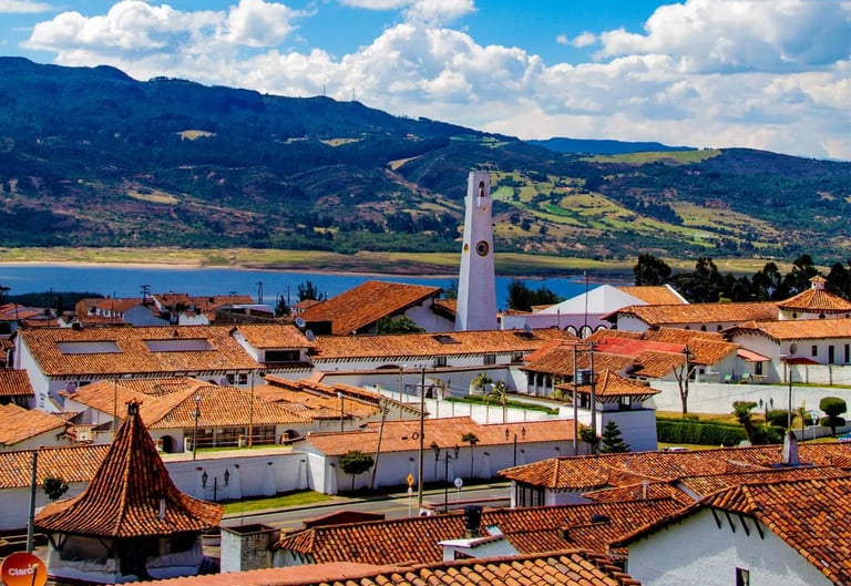Charming cobblestone streets and whitewashed architecture of Guatavita town on a private day trip
