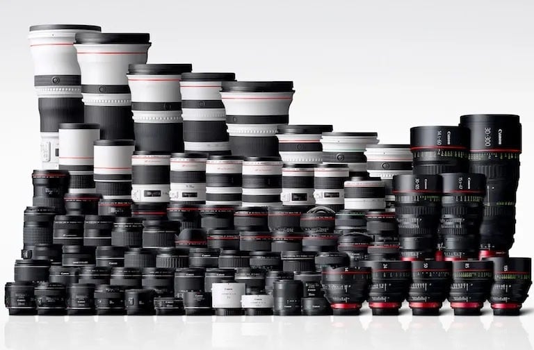 Linha completa de lentes da Canon