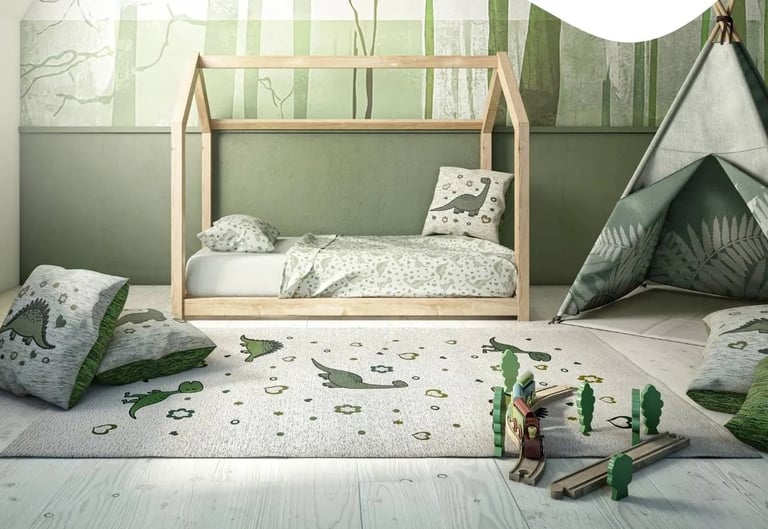 vloerkleed kinderkamer dino