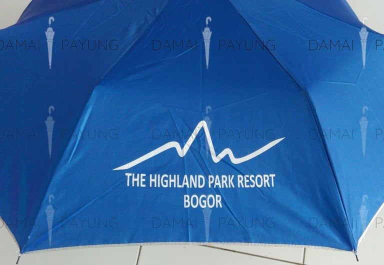 Payung promosi polos lipat warna lapis silver highland park resort