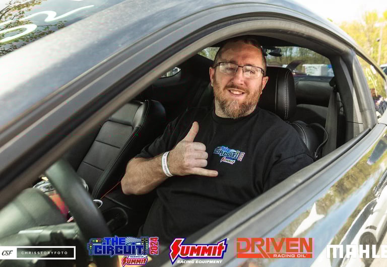 Chris Fecher racing his 2018 Ford Mustang at The Circuit: A Charity with HorsePower