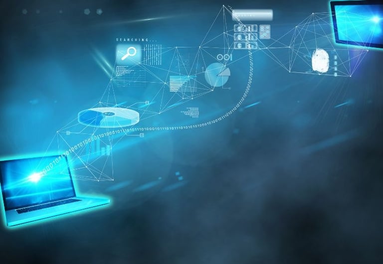 illustration der datenübertragung auf websites
