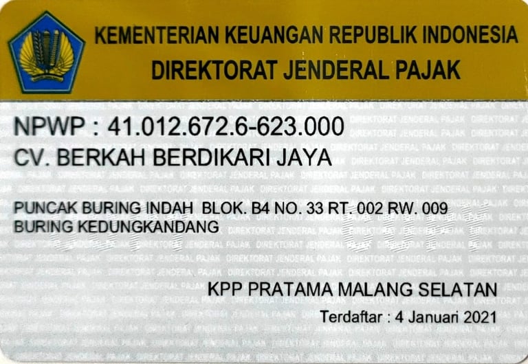 no npwp cv berkah berdikari jaya