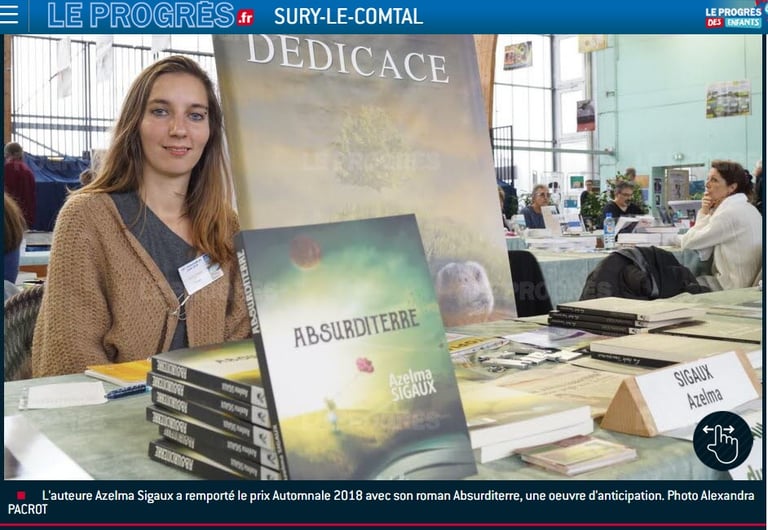 article la tribune le progrès loire sury le comtal 1er prix automnales du livre azelma sigaux absurditerre