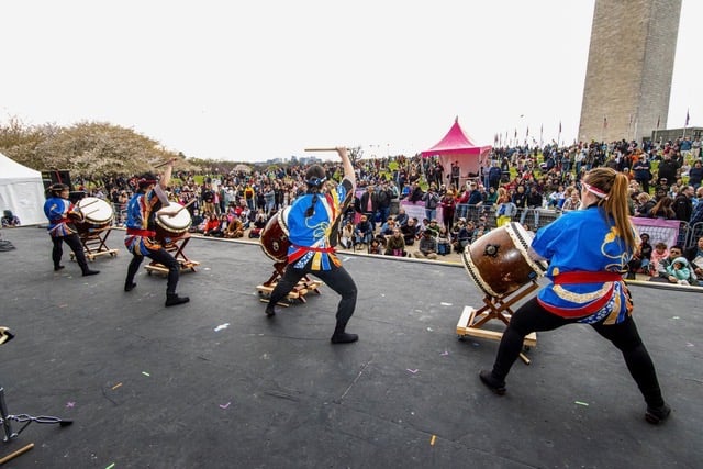The Mark H Taiko Connection performs at Sakura Taiko Fest