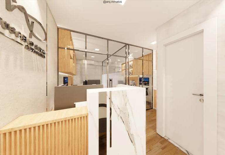 escritorio de advogacia recepção interiores