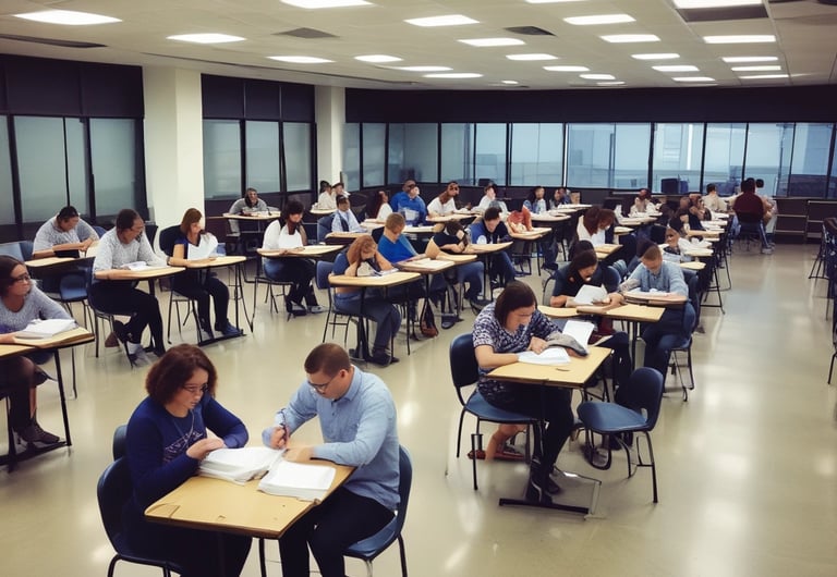 Image of consultants discussing business improvement strategies with corporate clients.