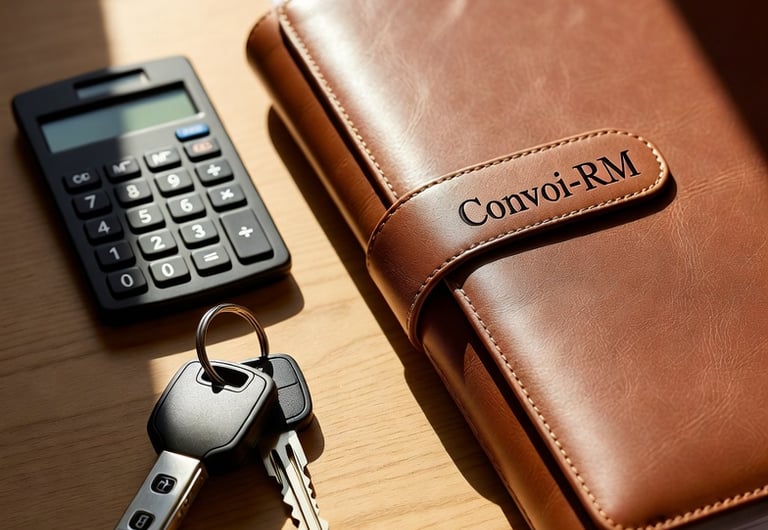 Calcul du coût d'un convoyage auto sur un bureau avec dossier client Convoi-RM et les clés 