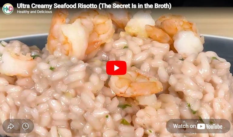 Risotto cremoso con gamberi e bottarga