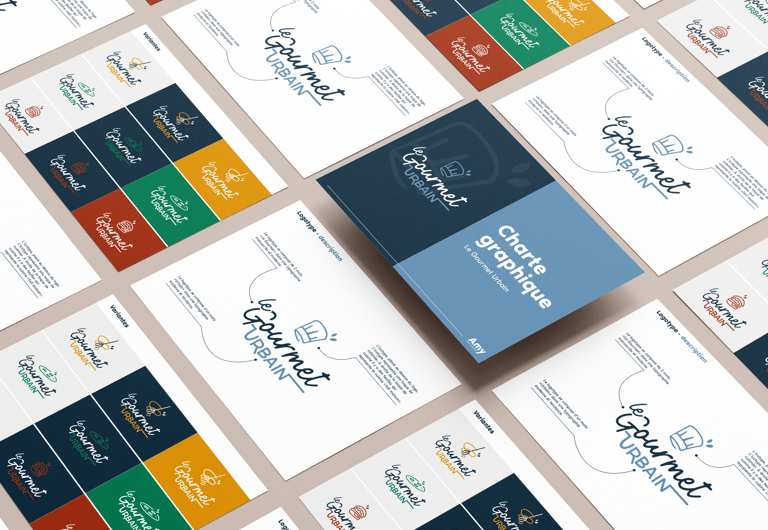 Charte graphique - Logo - identité visuelle - restaurant - Le Gourmet Urbain - Amy atelier graphique