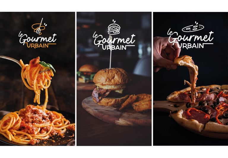 Logo - identité visuelle - restaurant - Le Gourmet Urbain - Amy atelier graphique