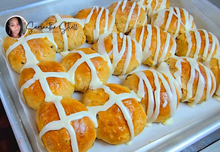 Soft & Spiced Eggless Hot Cross Buns