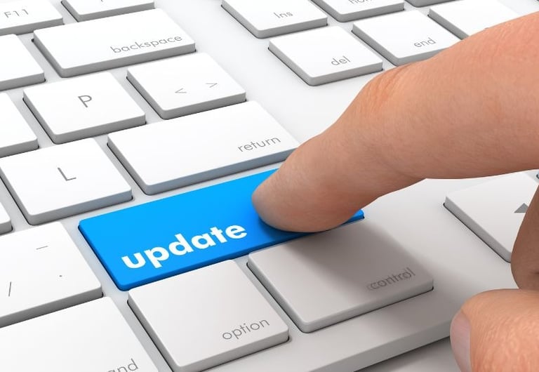 update button auf einer tastatur