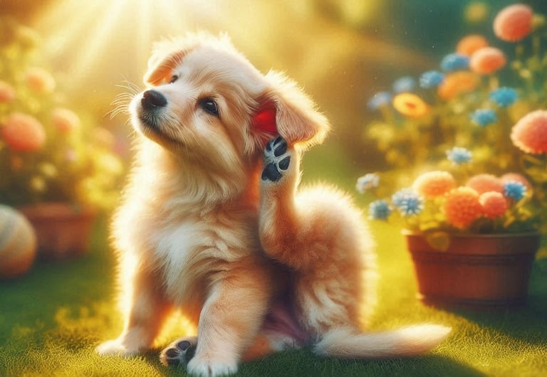 perro rascándose las orejas