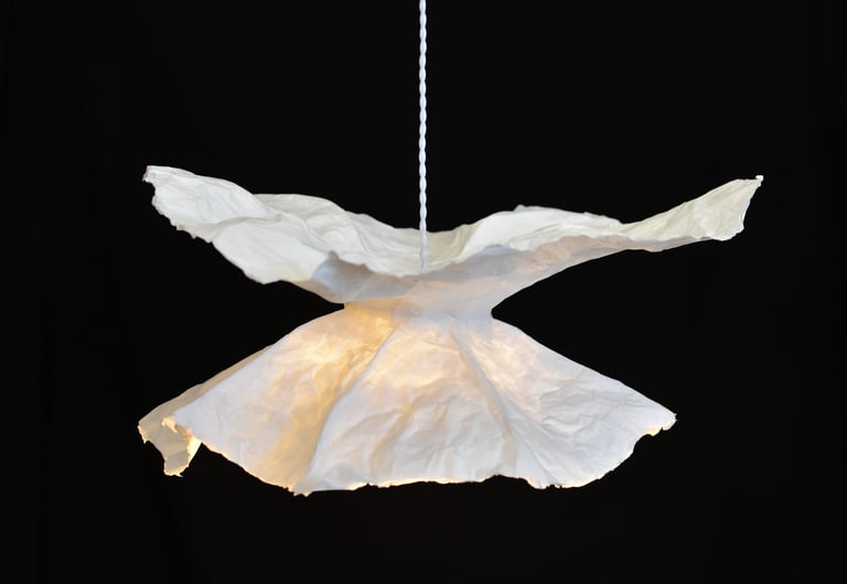 sculpture papier lumineuse 