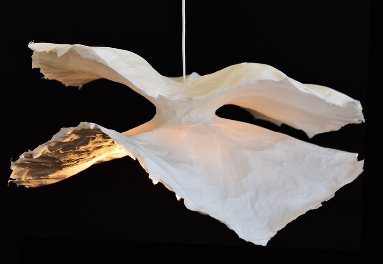 suspension lumineuse fleur papier