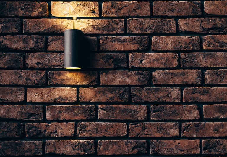 brick wall with light installed by pbp services