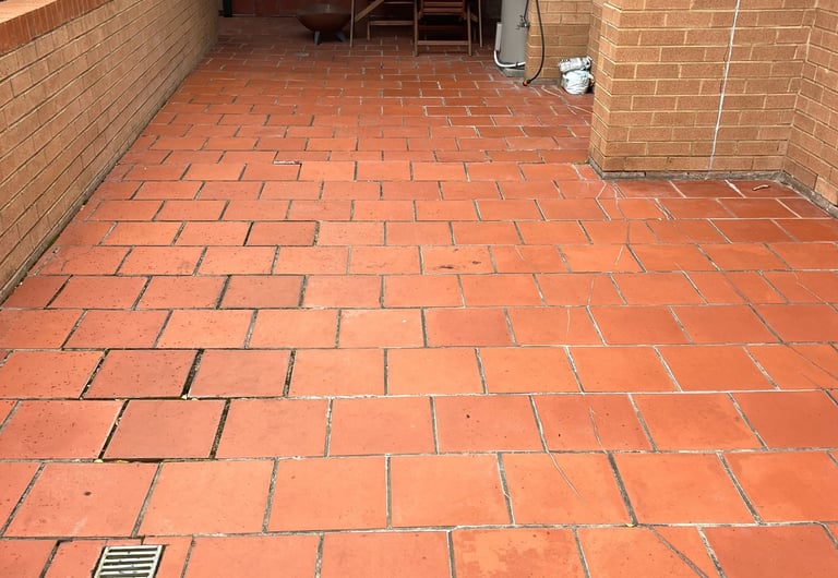 Residential outdoor renovation with interlocking decking tiles