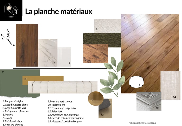 planche matériaux
