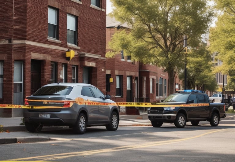 a police car parked on the side of a street