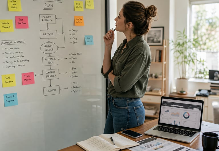 Una fase di pianificazione strategica per costruire un business online più ordinato: ricerca, sito, 