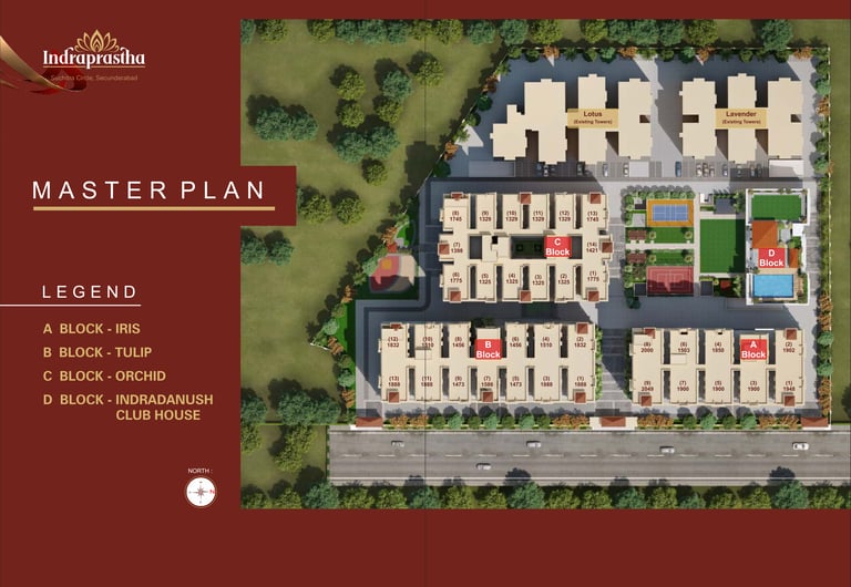 indraprastha-project-master-plan-legened-suchitra-apartments-towers-by-svc-constructions