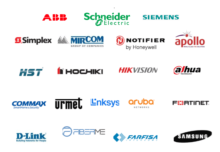 ABB - Schneider - Notifier – Apollo – Simplex – Bosch – Hikvision - HST  - Bavaria – Tyco – Mircom –