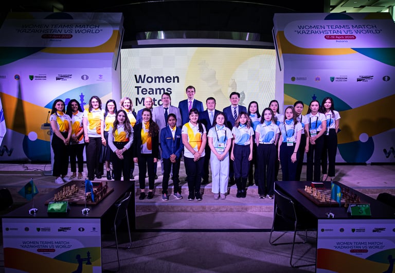 The "Kazakhstan vs The World" at World Chess Championship 2023. FIDE Chess