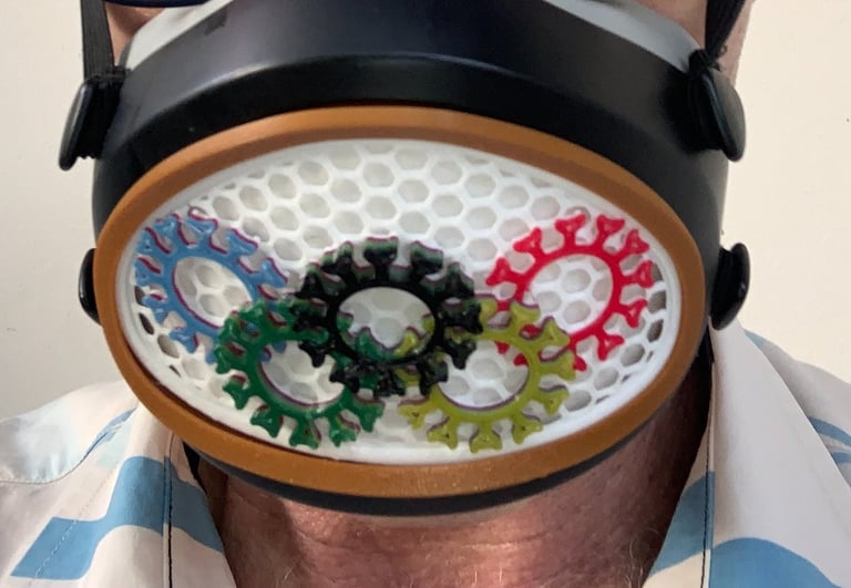 flo-25: Flomask with Olympic colors Virus Rings