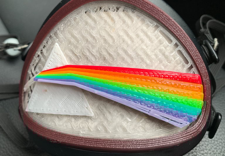 flo-26: Flomask with Rainbow-Prism decoration