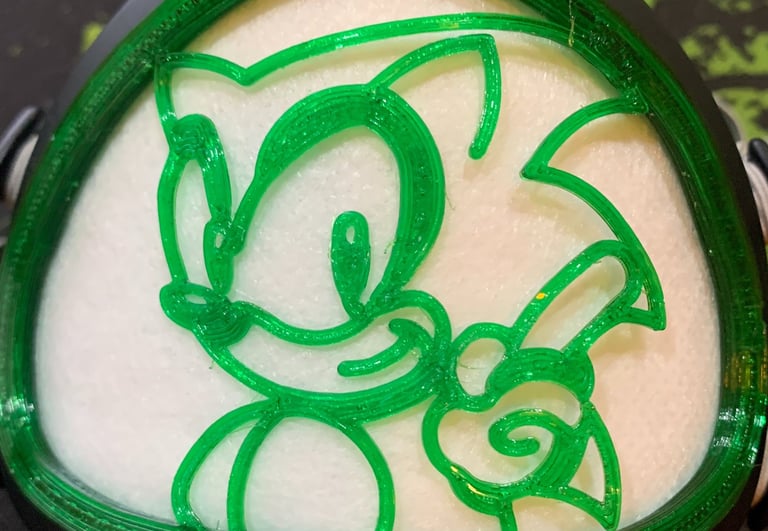 flo-63: Flomask with Sonic Hedgehog decoration