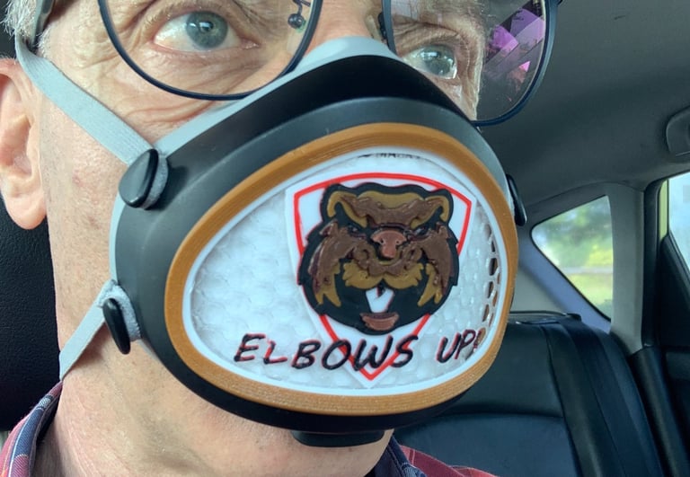 Elbows UP! - Flo Mask Decoration - Beaver head.