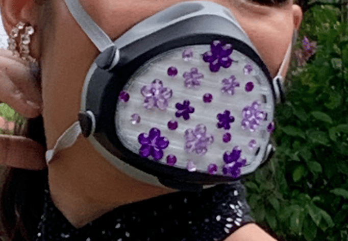 flo-45: Flomask with Sticker Applique decoration
