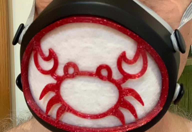 flo-47: Flomask with Crab decoration